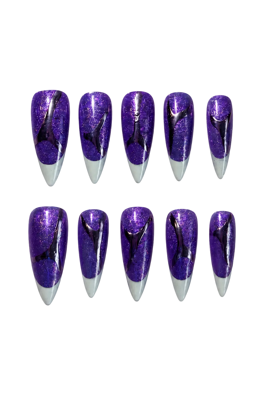 Nebula Veil Press-On Nails luxury handmade reusable press-on nails