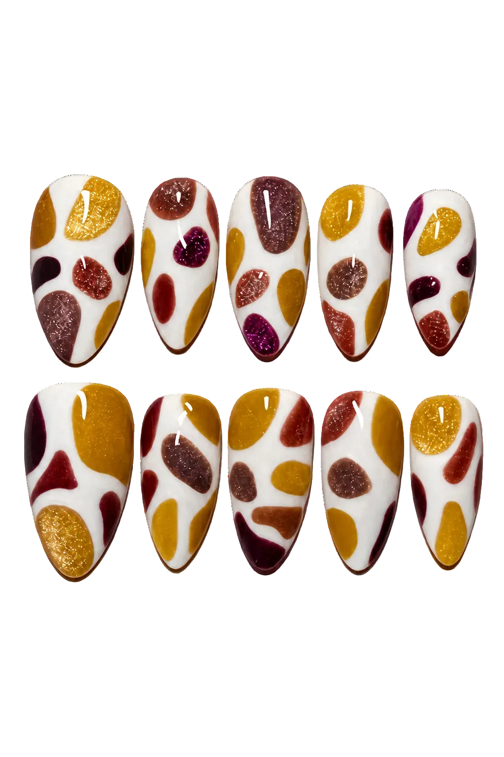 AUTUMN MOSAIC autumn tortoiseshell mosaic reusable gel press-on nails - image 2 of 9