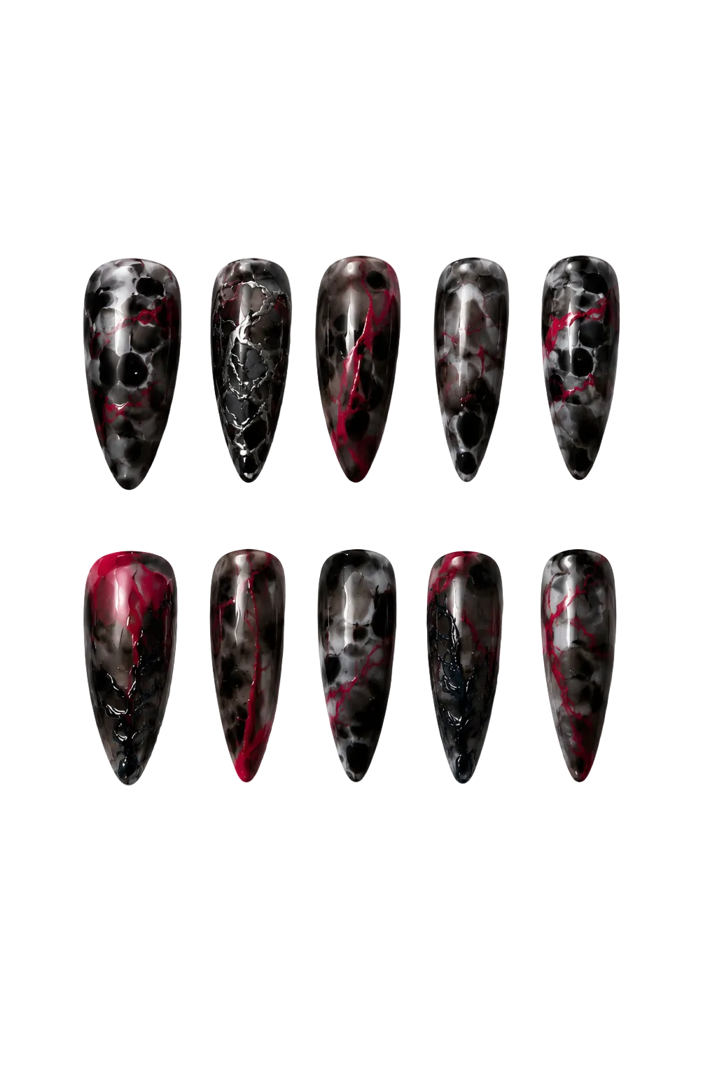Neon Smoke – Black Chrome Press-On Nails luxury handmade reusable press-on nails
