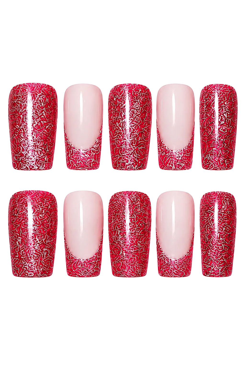 Pink Ray of Radiance angelic iridescent pink aurora beam handmade reusable press-on nails