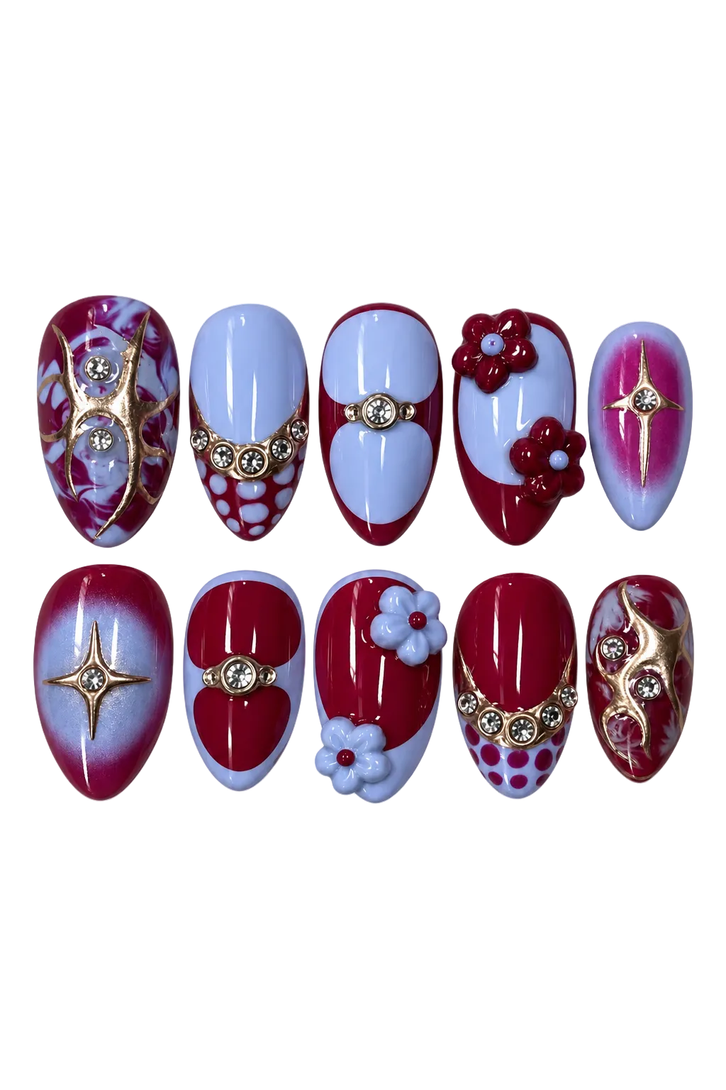 CELESTIAL WINE rich burgundy reusable gel press-on nails, product view 7