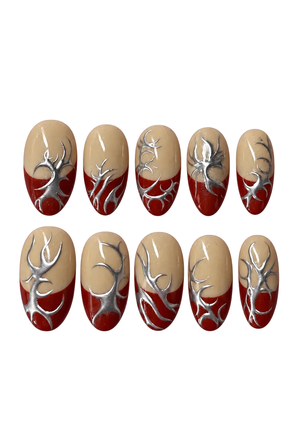 SCARLET RELIC scarlet red reusable gel press-on nails, product view 4