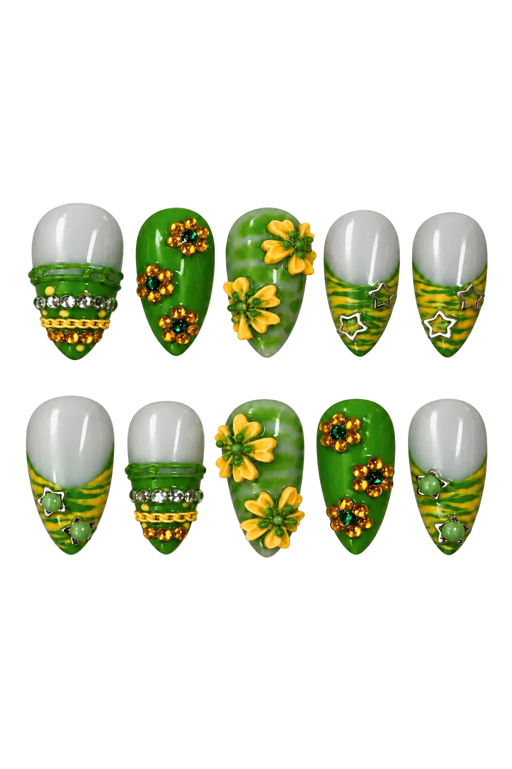RIO BLOOM colourful floral reusable gel press-on nails, product view 8