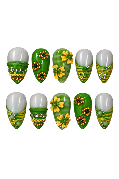 RIO BLOOM colourful floral reusable gel press-on nails, product view 8