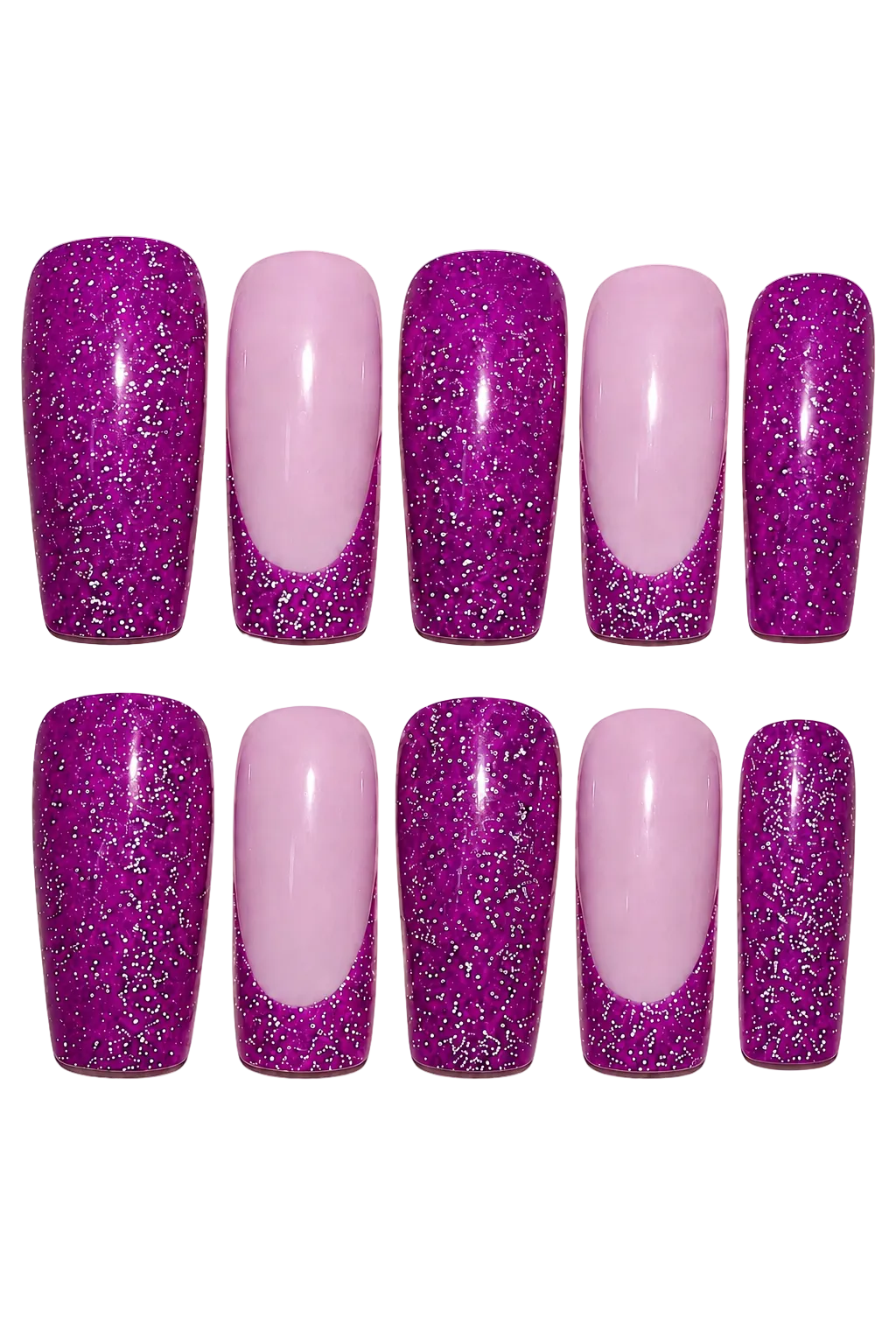 Purple Ray of Radiance iridescent purple aurora beam handmade reusable press-on nails