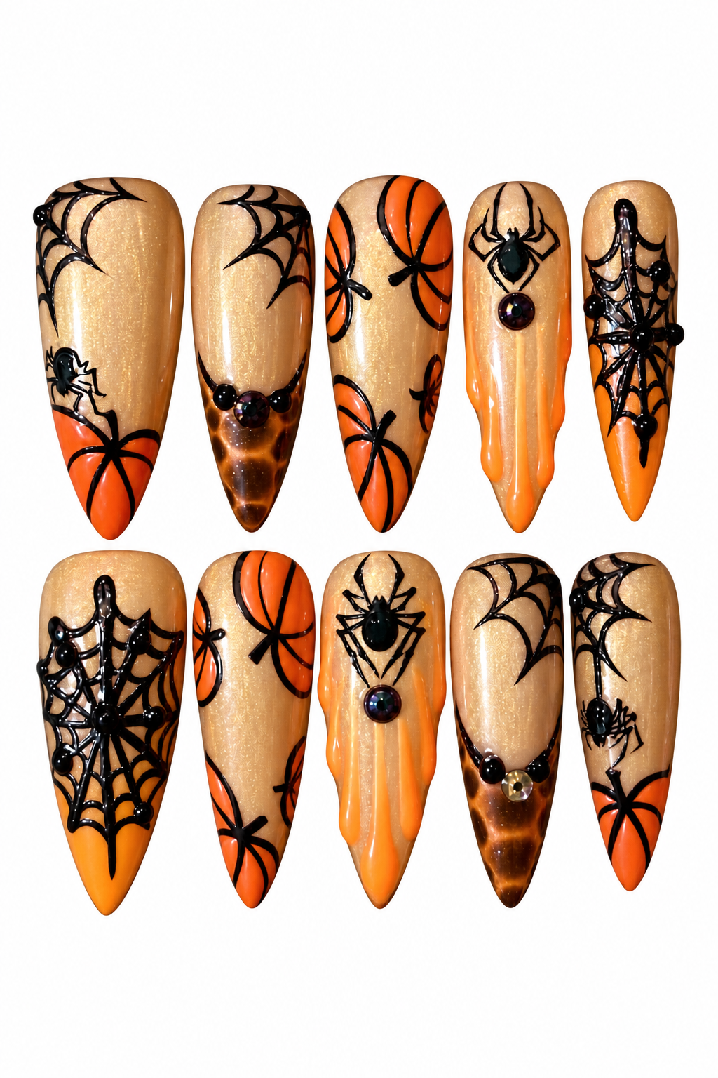 PUMPKIN VENOM reusable gel press-on nails, product view 2