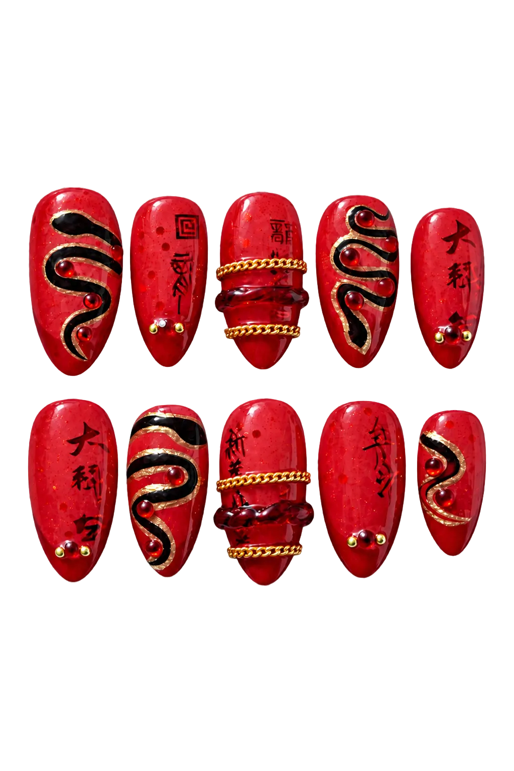 SCARLET RITUAL reusable gel press-on nails, product view 2