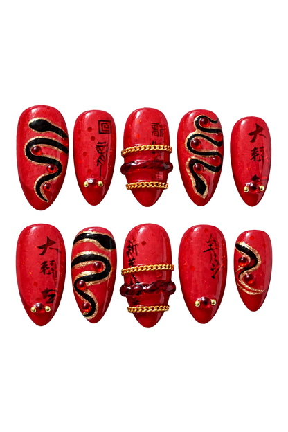 SCARLET RITUAL reusable gel press-on nails, product view 2