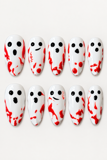 BLOODY GHOSTS reusable gel press-on nails, product view 3