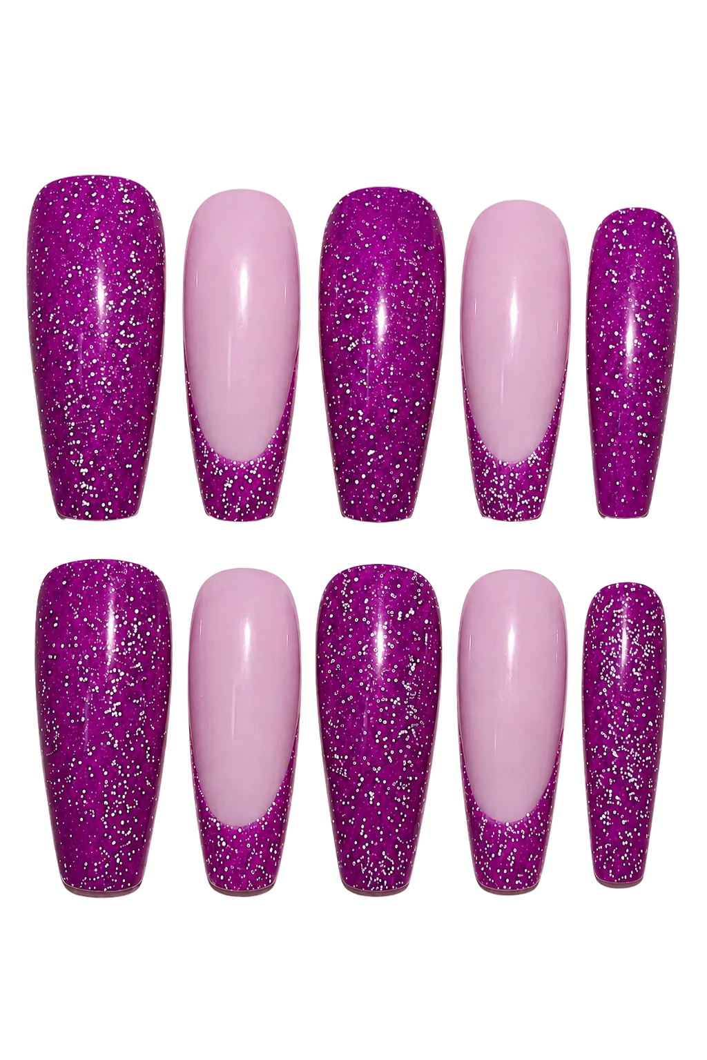 Purple Ray of Radiance iridescent purple aurora beam handmade reusable press-on nails