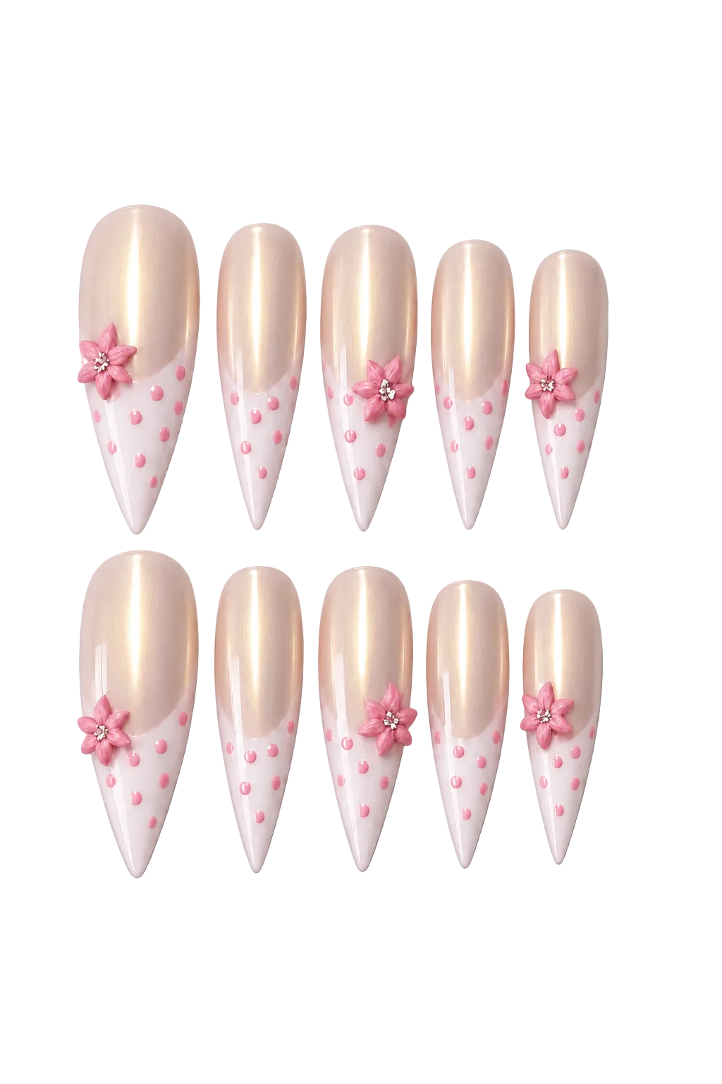 Blush Bloom natural nude pink handmade reusable press-on nails
