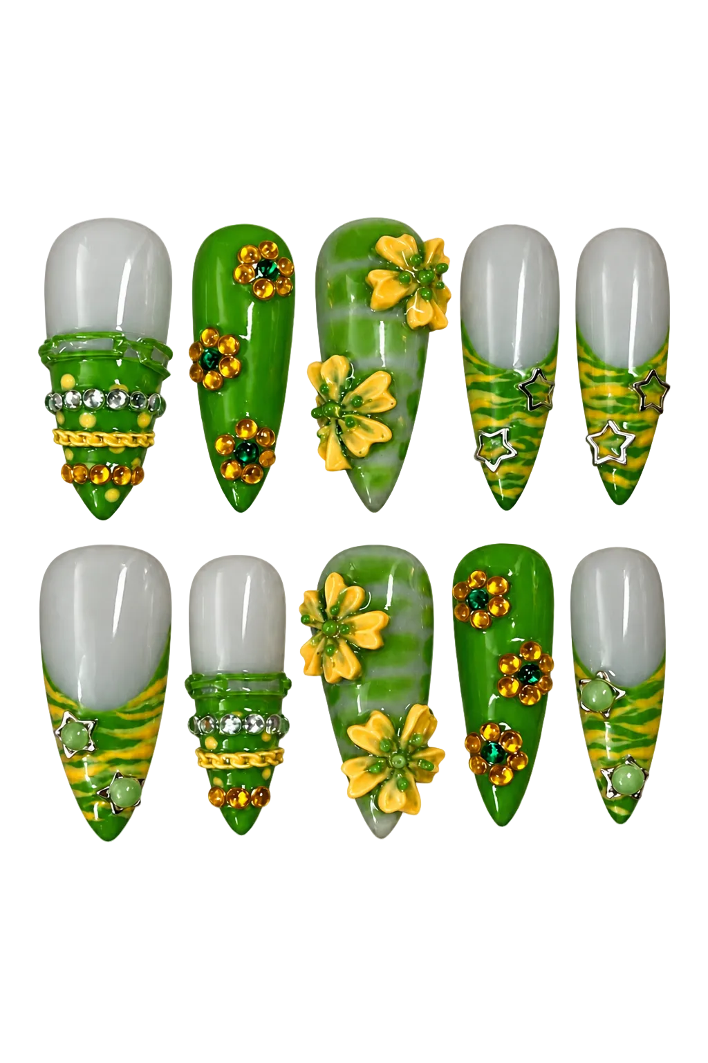 RIO BLOOM colourful floral reusable gel press-on nails, product view 2