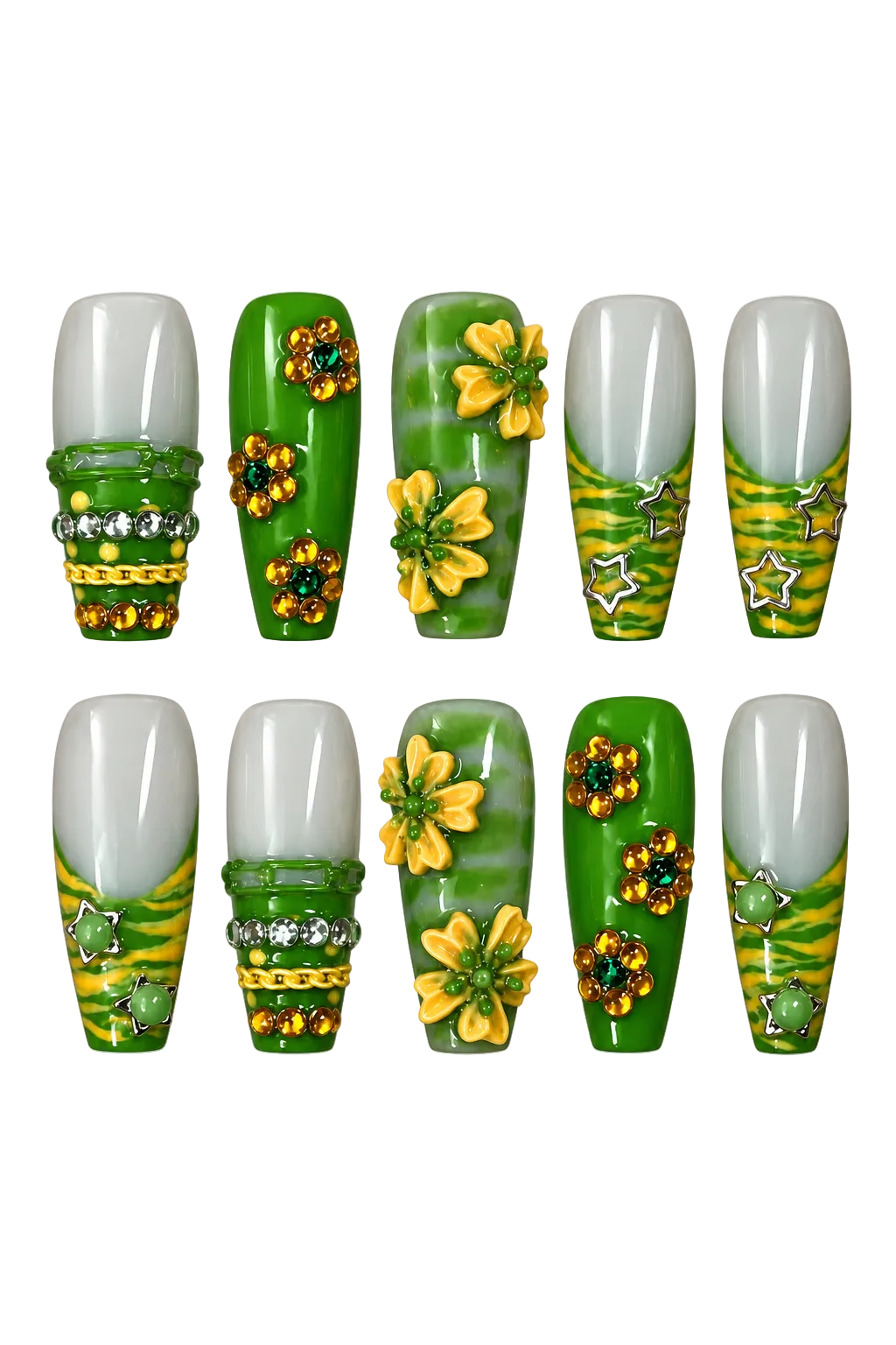 RIO BLOOM colourful floral reusable gel press-on nails, product view 4