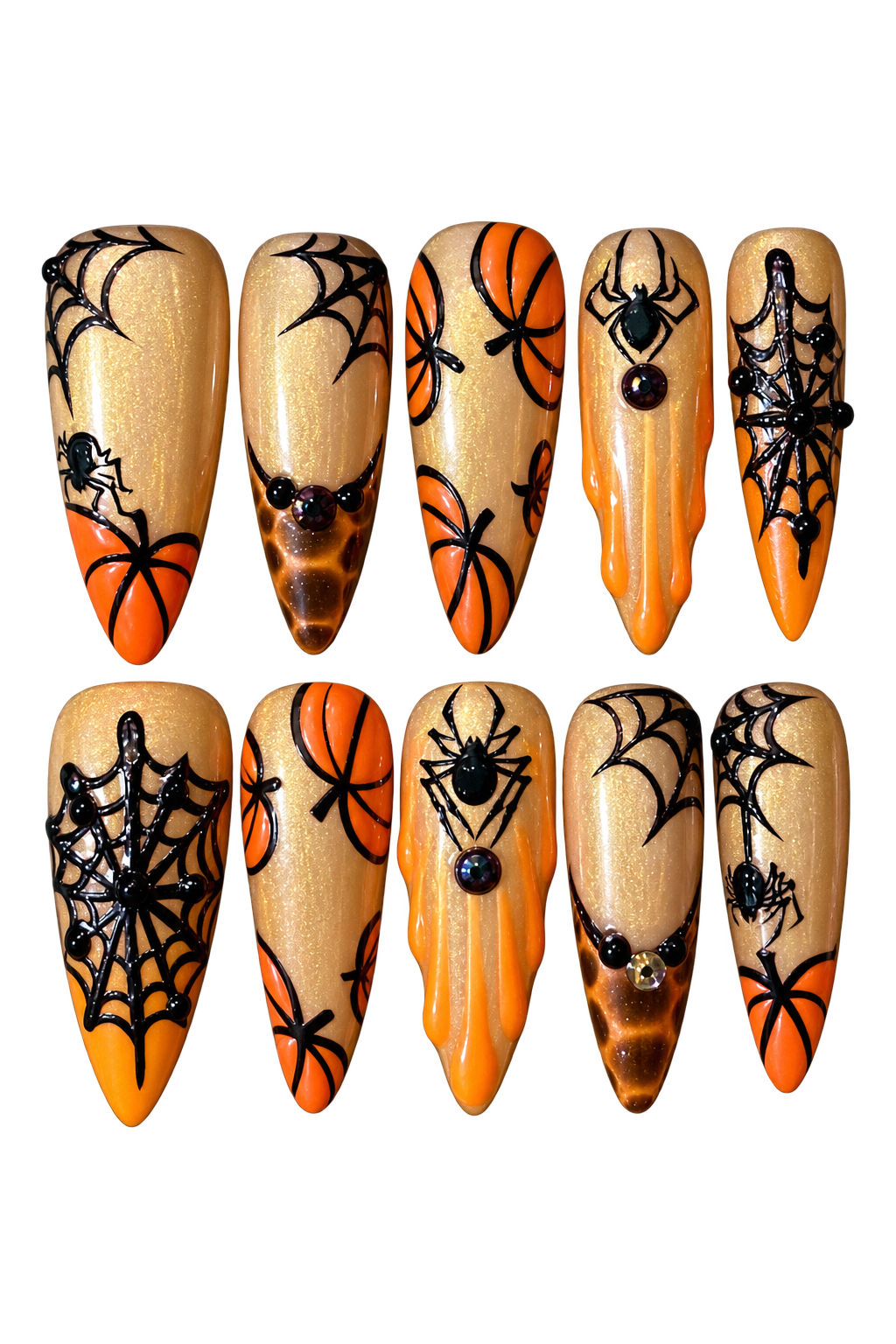 PUMPKIN VENOM reusable gel press-on nails, product view 1