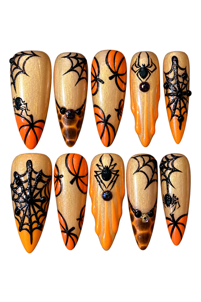 PUMPKIN VENOM reusable gel press-on nails, product view 1