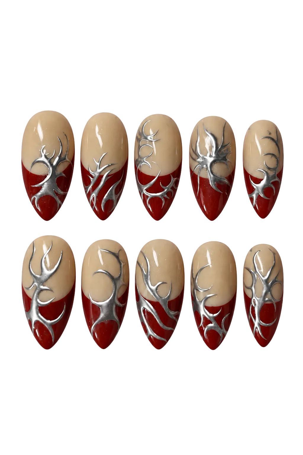 SCARLET RELIC scarlet red reusable gel press-on nails, product view 2