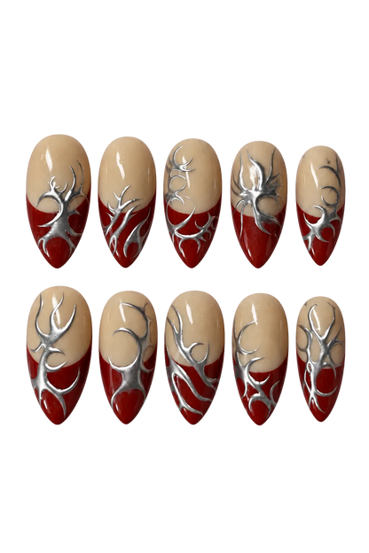 SCARLET RELIC scarlet red reusable gel press-on nails, product view 2