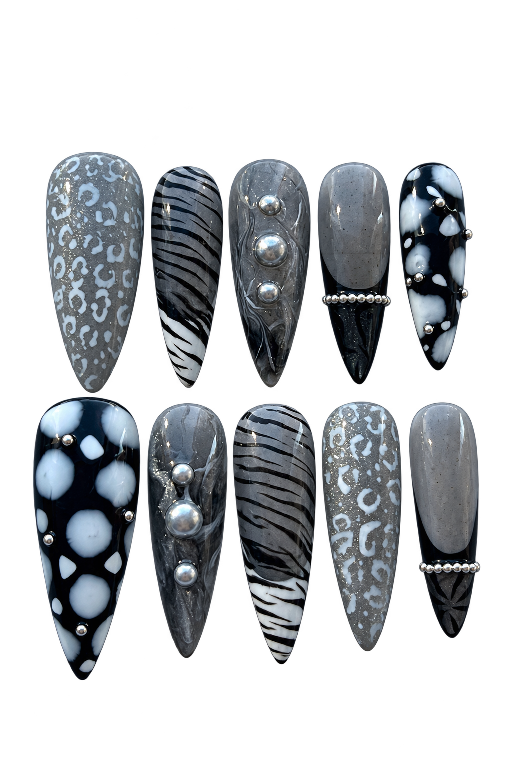 SILVER INSTINCT reusable gel press-on nails, product view 1