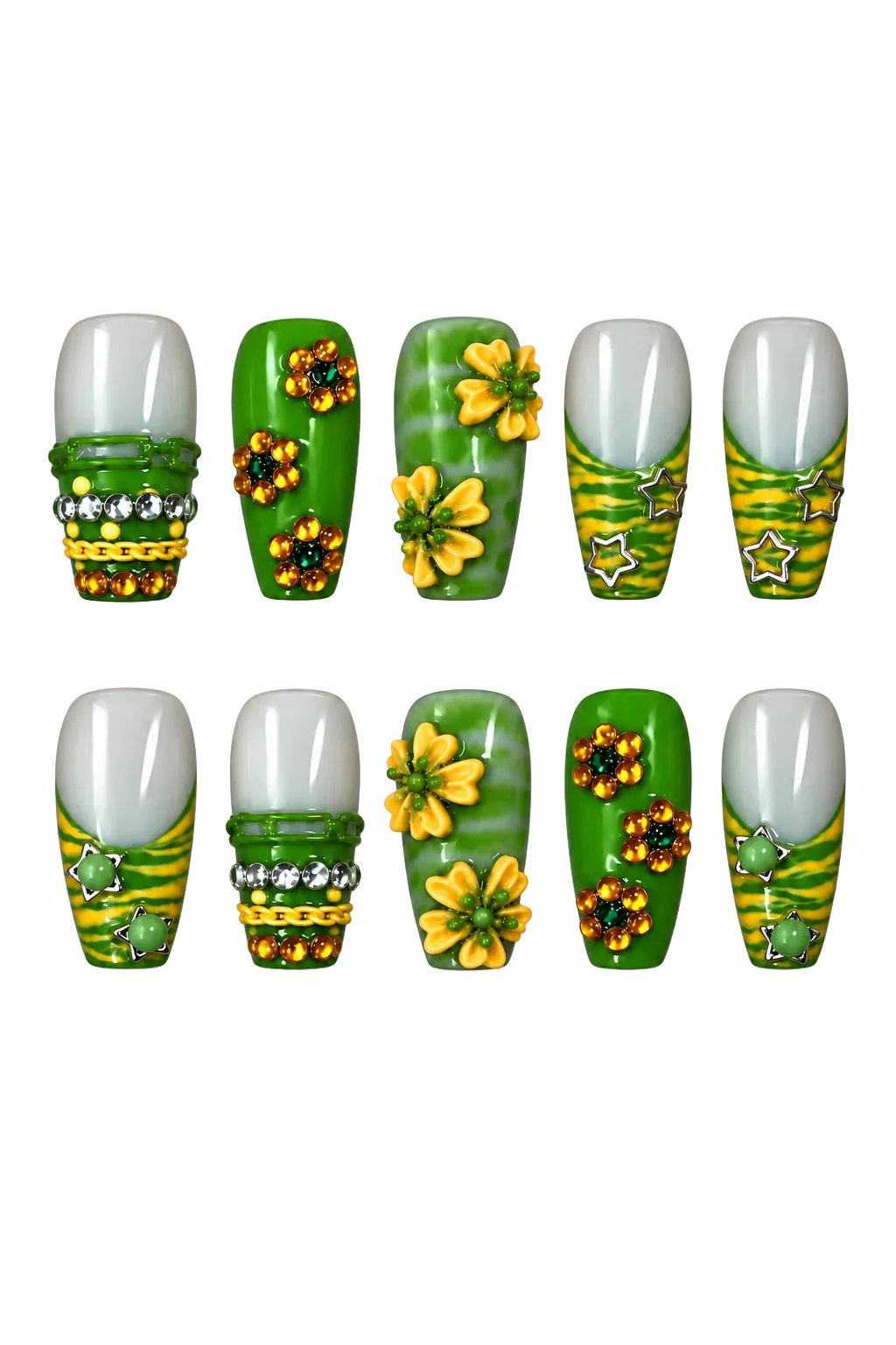 RIO BLOOM colourful floral reusable gel press-on nails, product view 6