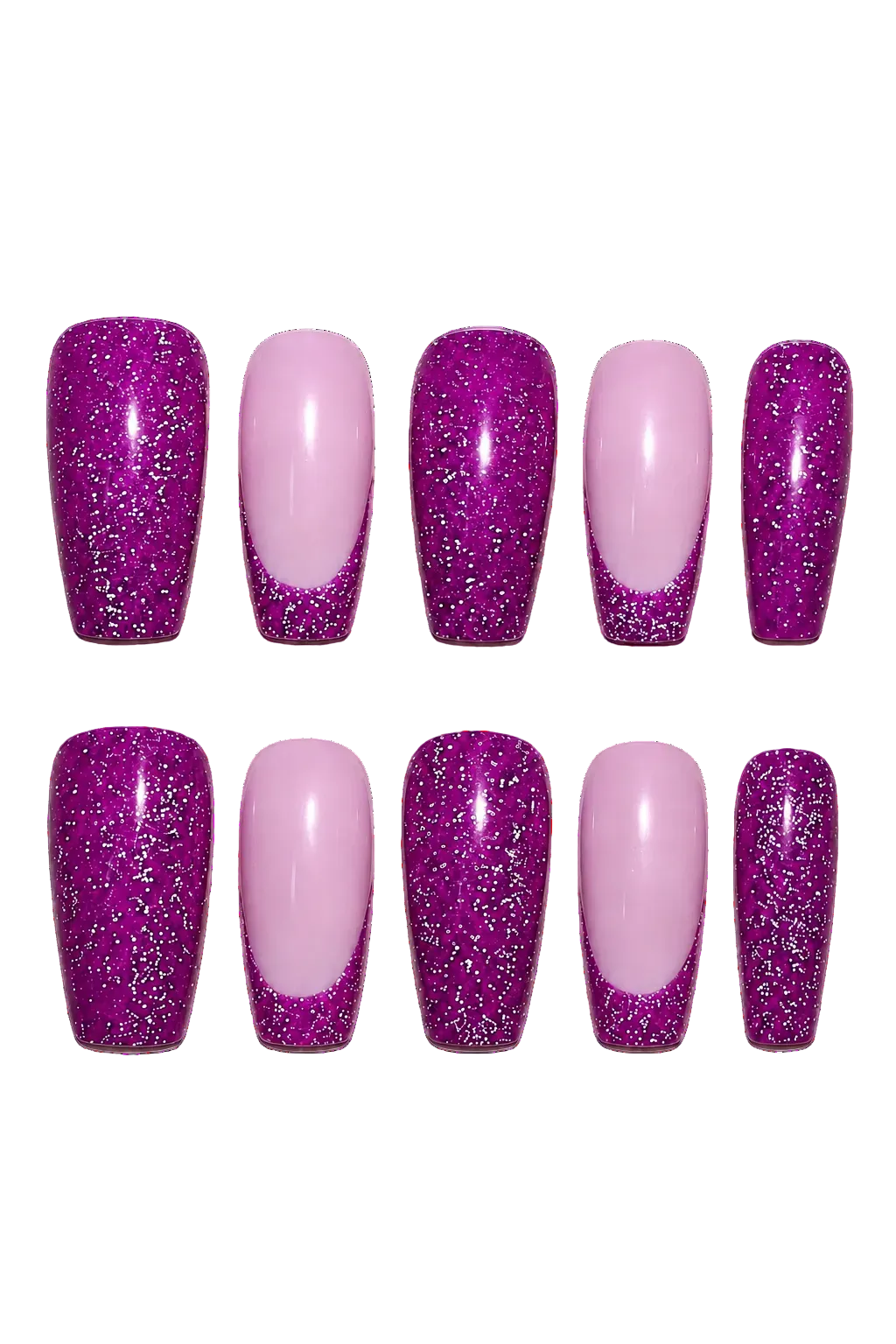 Purple Ray of Radiance iridescent purple aurora beam handmade reusable press-on nails