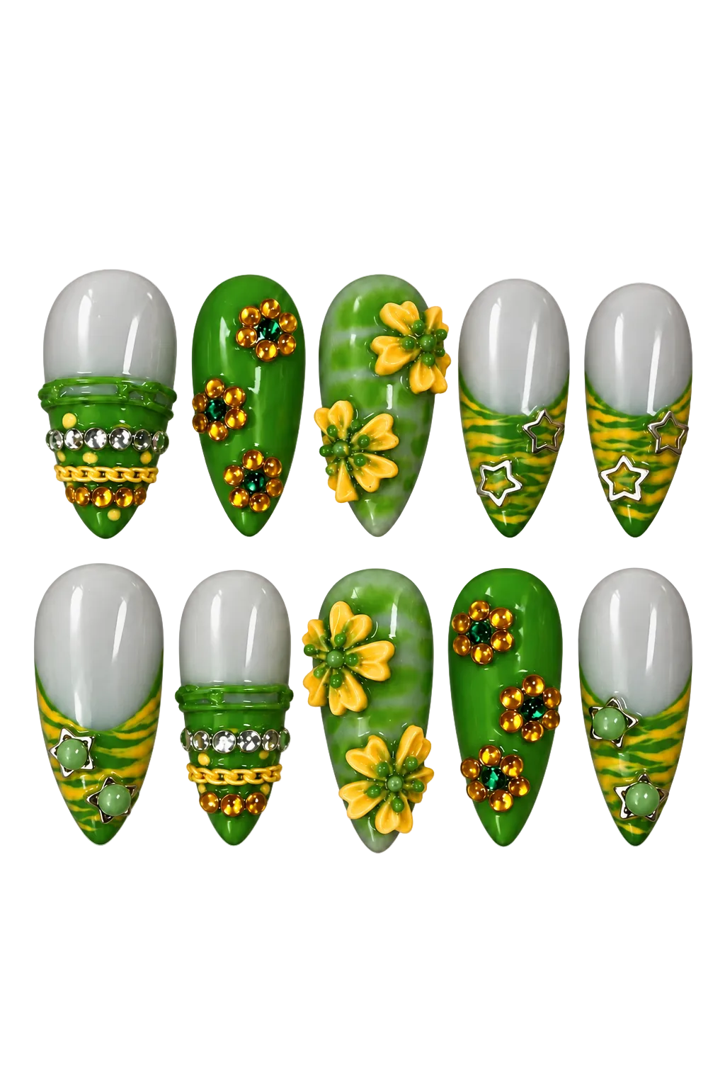 RIO BLOOM colourful floral reusable gel press-on nails, product view 9