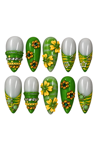 RIO BLOOM colourful floral reusable gel press-on nails, product view 9