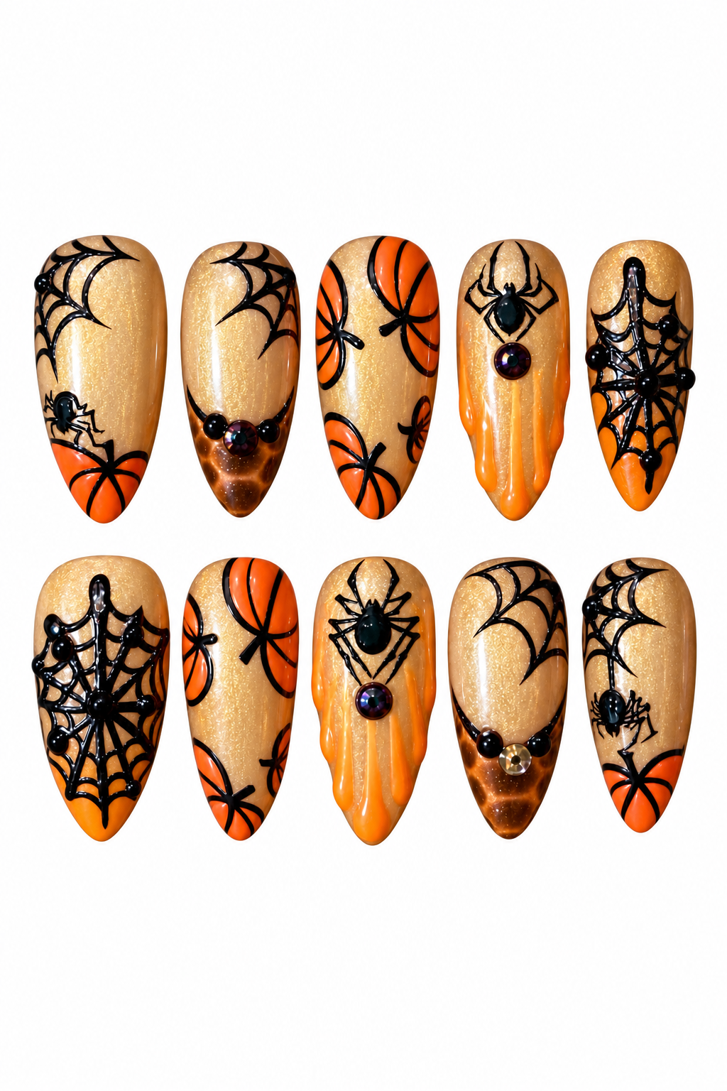 PUMPKIN VENOM reusable gel press-on nails, product view 3
