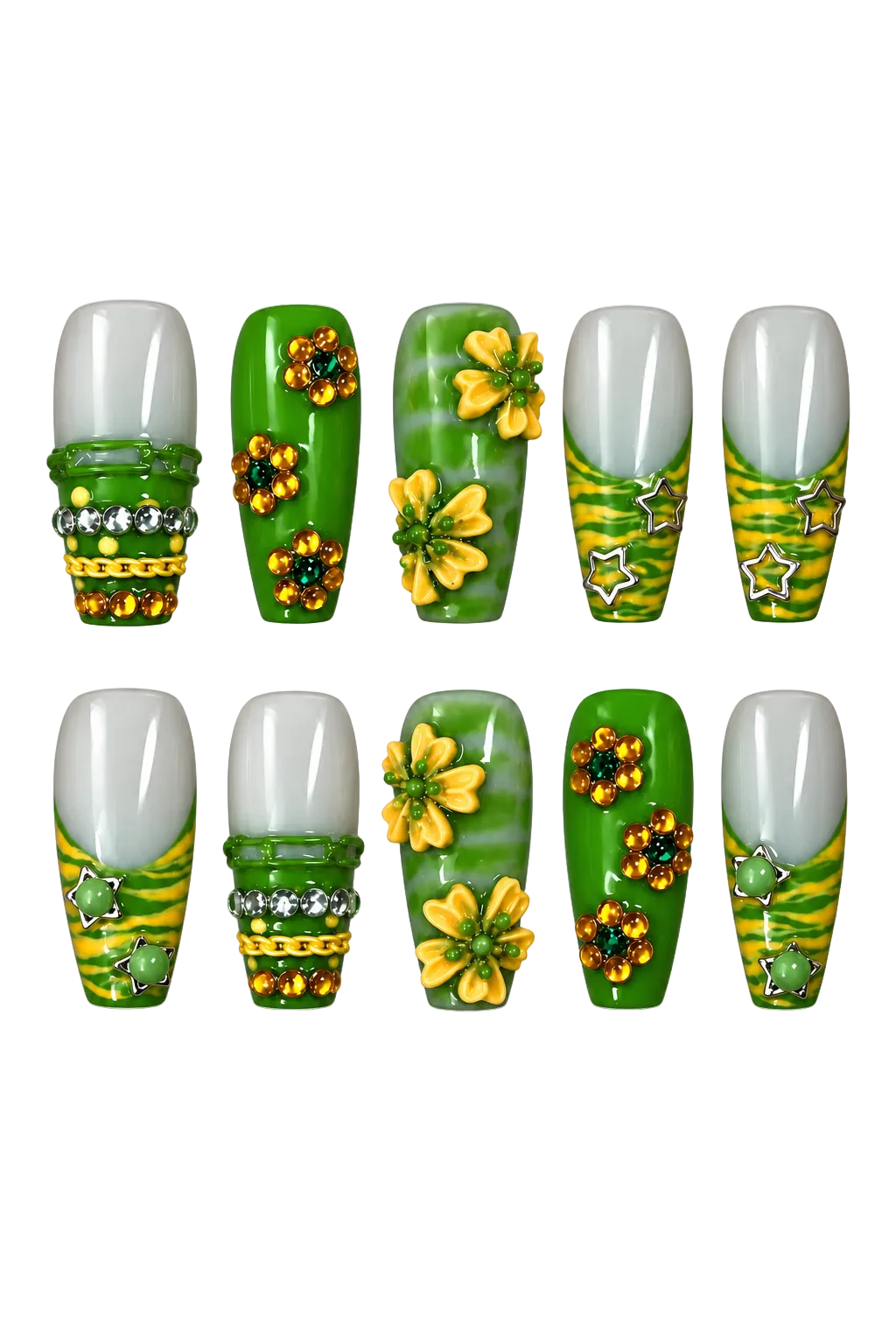 RIO BLOOM colourful floral reusable gel press-on nails, product view 5