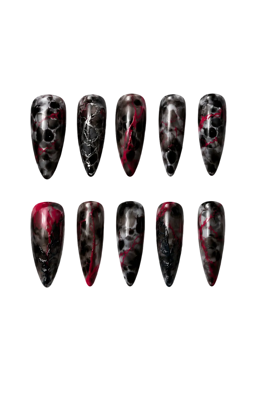 Neon Smoke – Black Chrome Press-On Nails luxury handmade reusable press-on nails