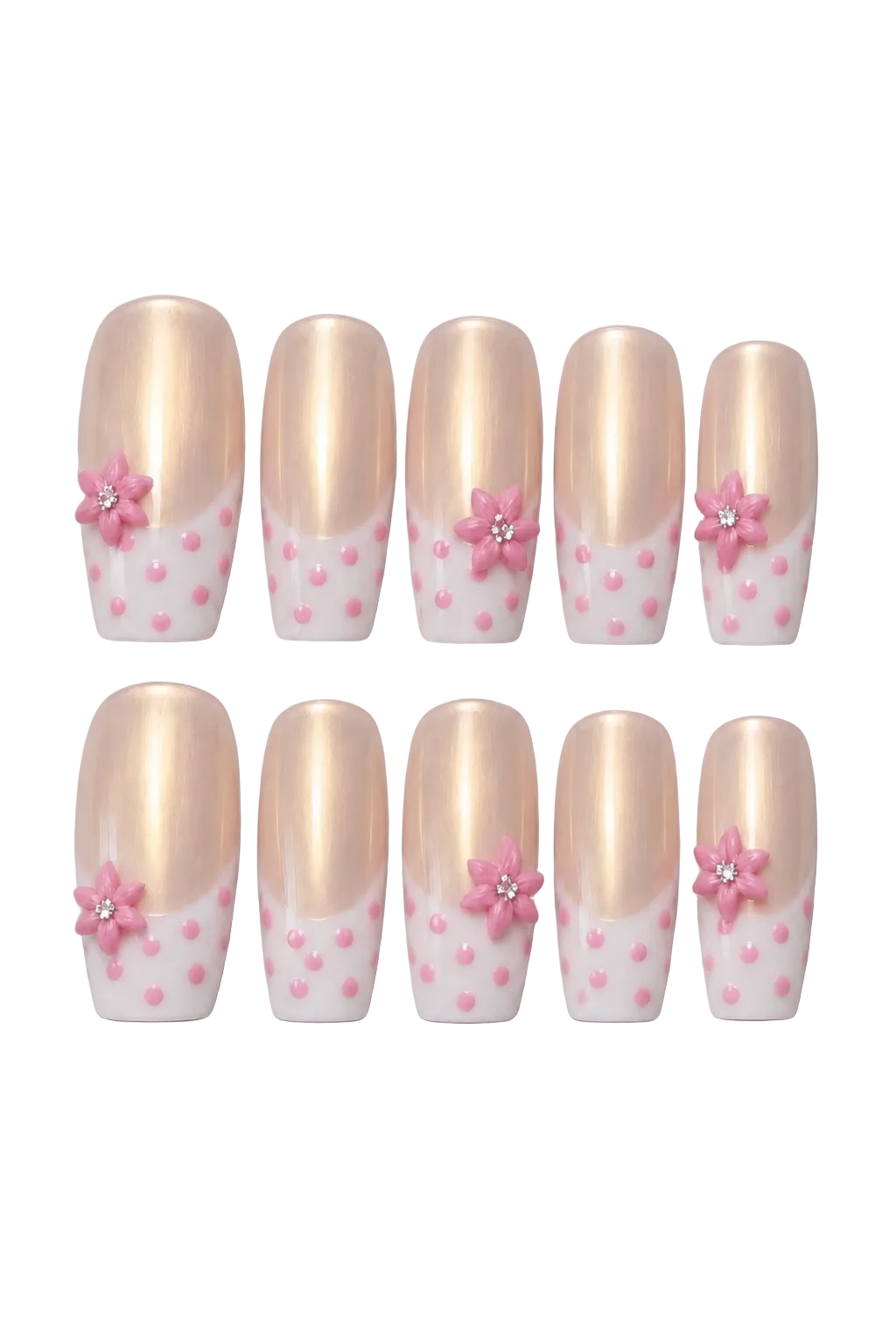 Blush Bloom natural nude pink handmade reusable press-on nails