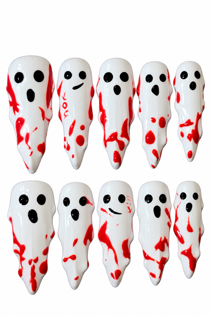 BLOODY GHOSTS reusable gel press-on nails, product view 2