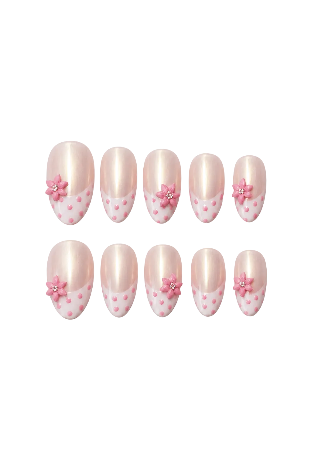 Blush Bloom natural nude pink handmade reusable press-on nails