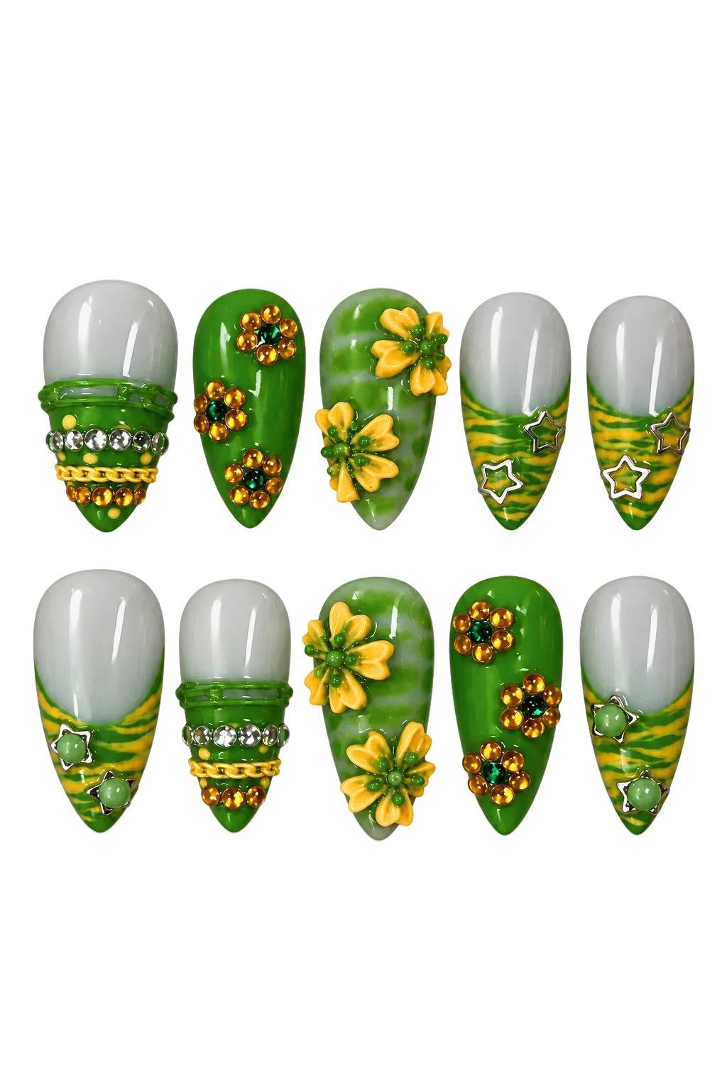 RIO BLOOM colourful floral reusable gel press-on nails, product view 7