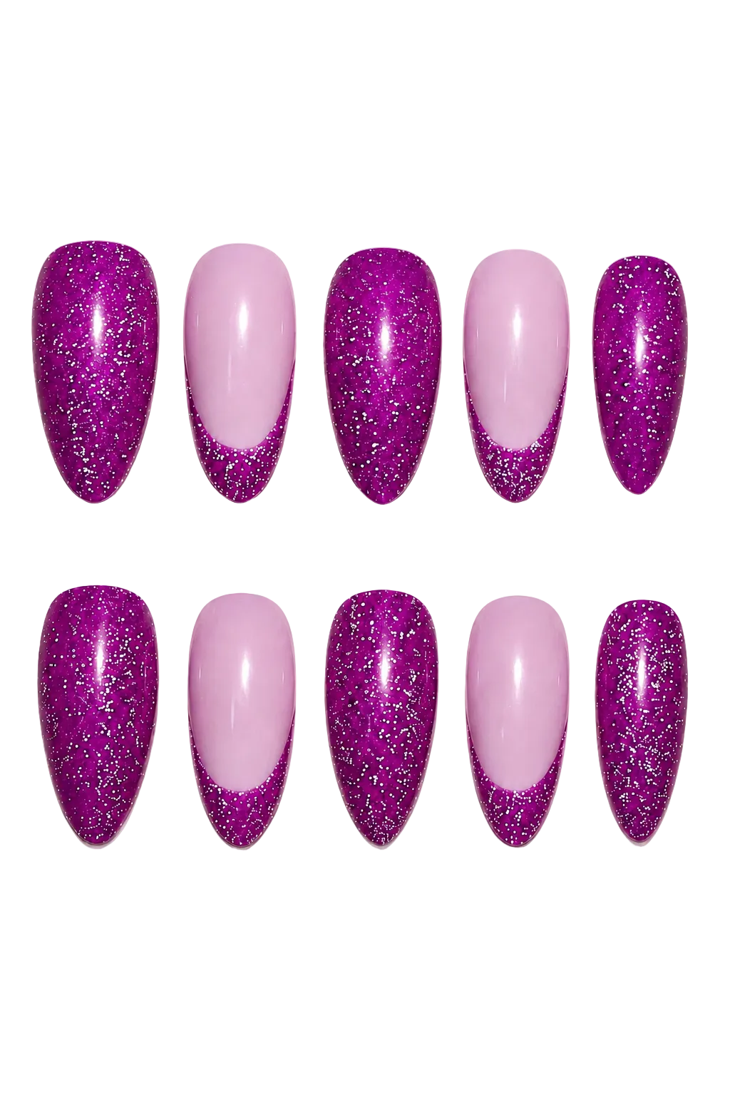 Purple Ray of Radiance iridescent purple aurora beam handmade reusable press-on nails