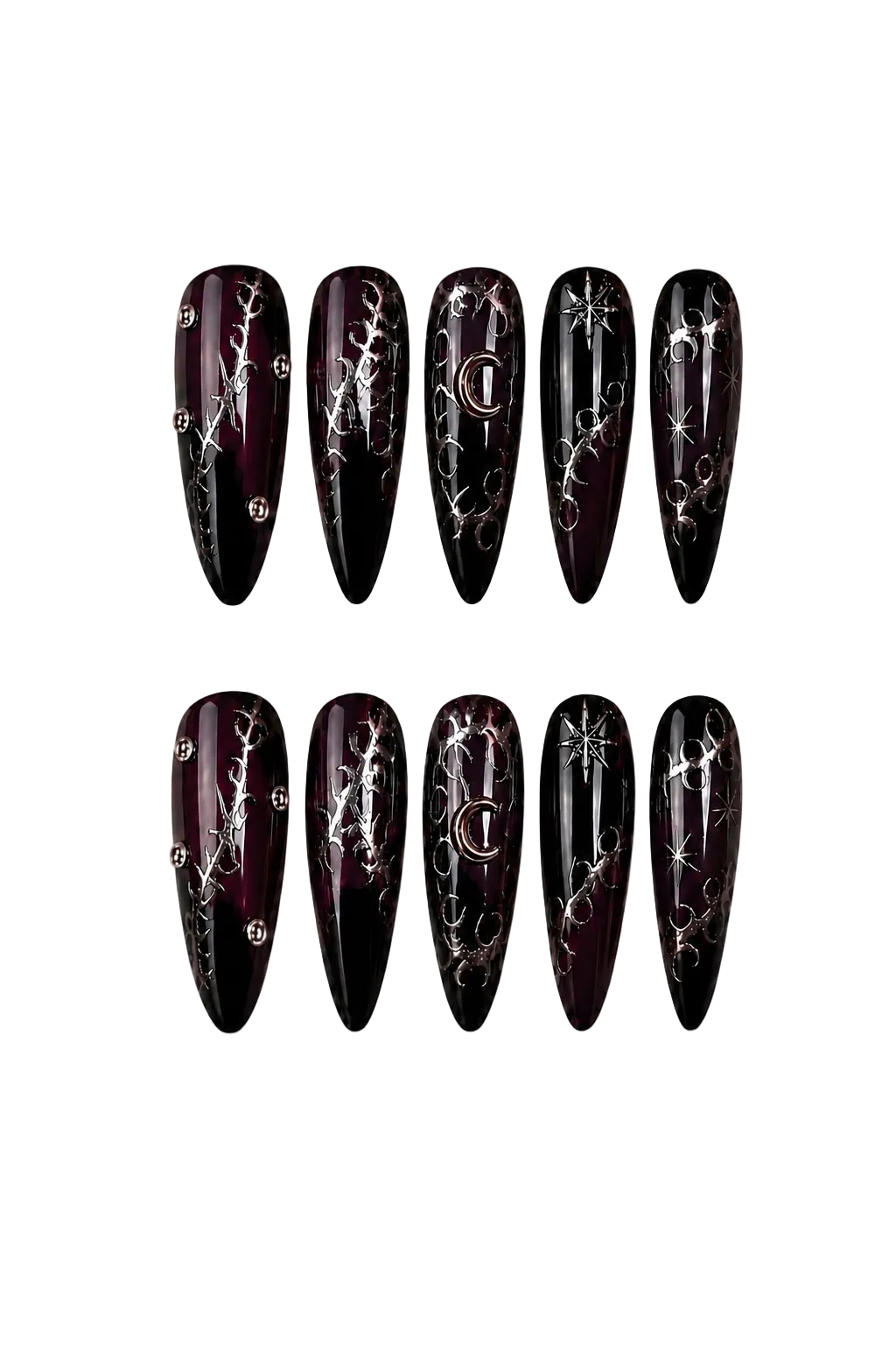 Noria Nails DARK MOON RITUAL luxury press-on nails - 6