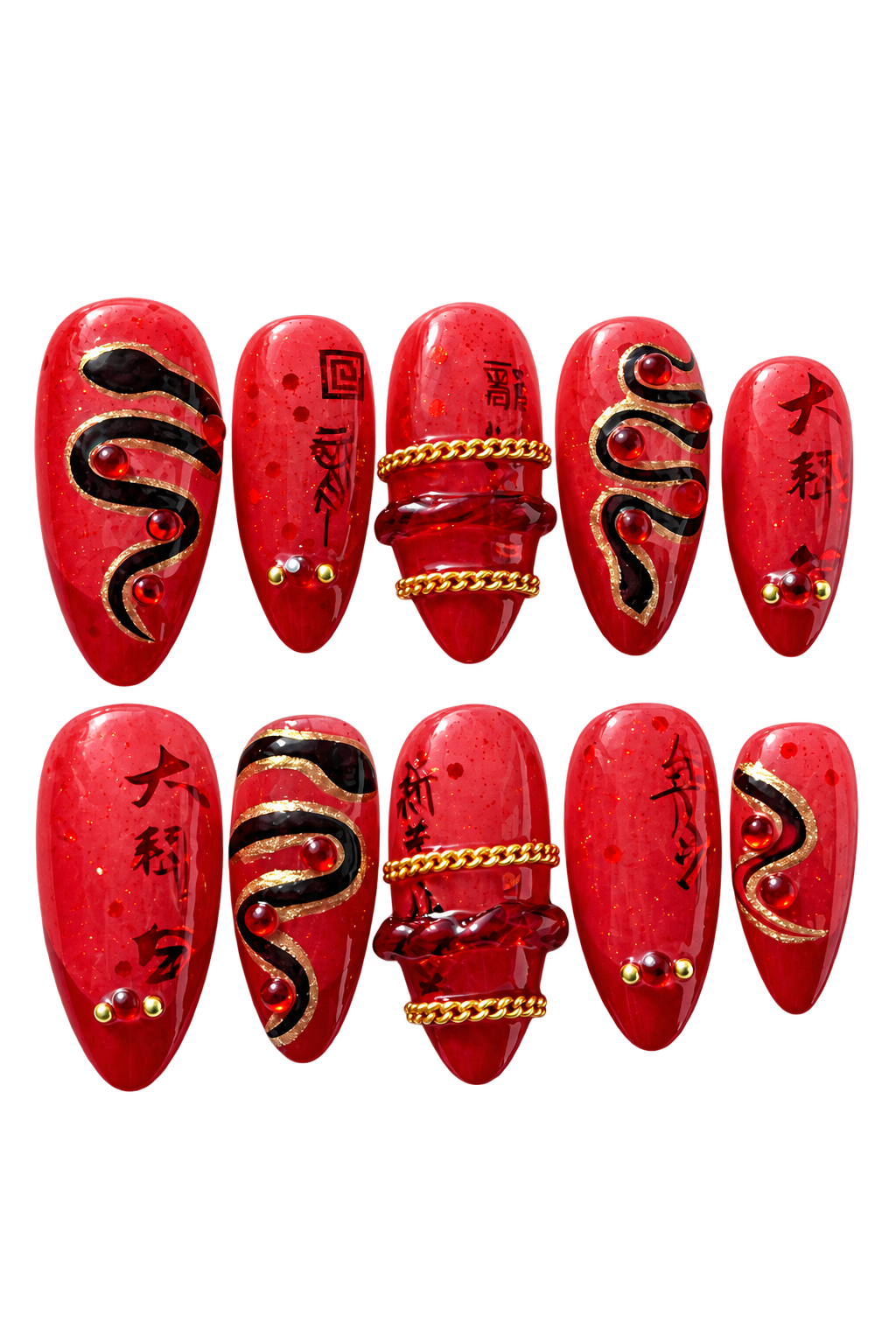 SCARLET RITUAL reusable gel press-on nails, product view 1