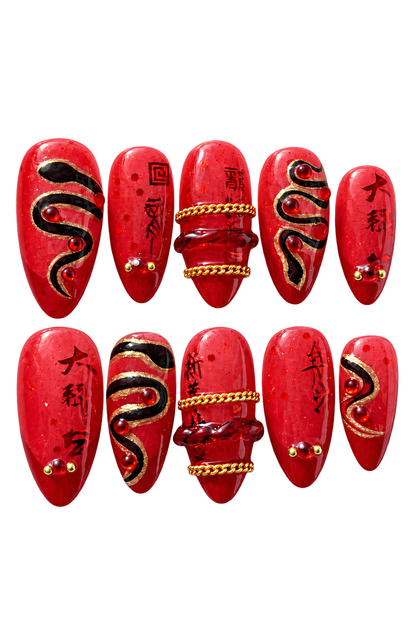 SCARLET RITUAL reusable gel press-on nails, product view 1