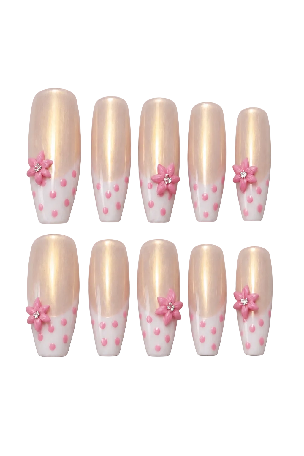 Blush Bloom natural nude pink handmade reusable press-on nails