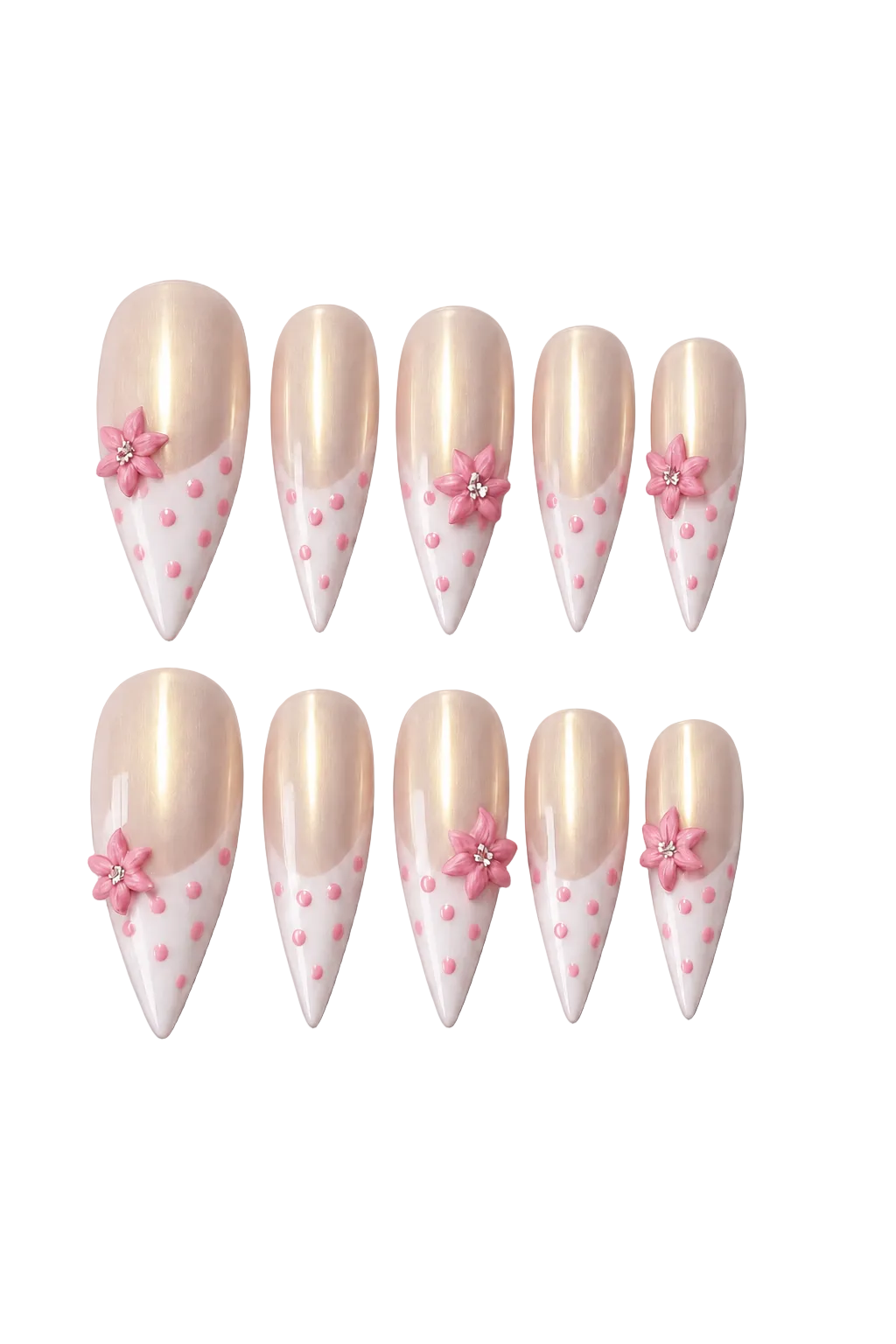 Blush Bloom natural nude pink handmade reusable press-on nails