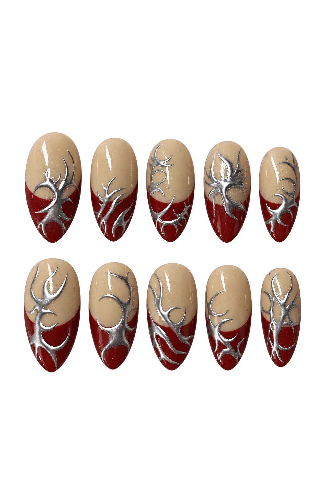 SCARLET RELIC scarlet red reusable gel press-on nails, product view 3