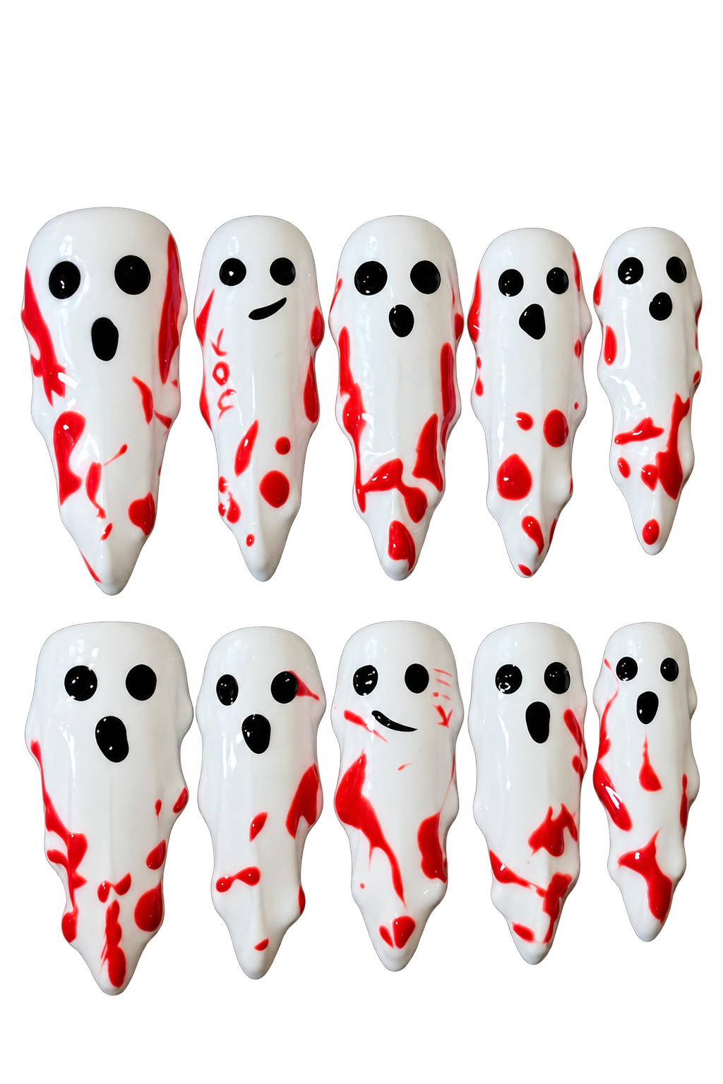 BLOODY GHOSTS reusable gel press-on nails, product view 1