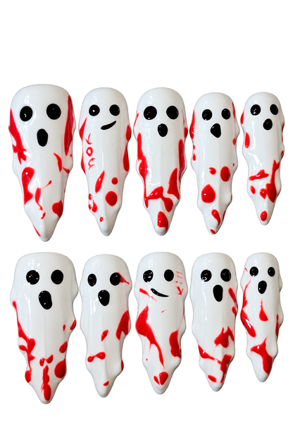 BLOODY GHOSTS reusable gel press-on nails, product view 1