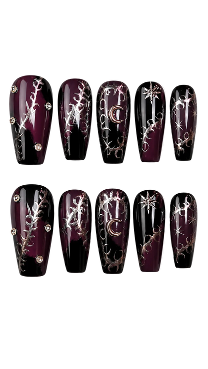 Dark Moon Ritual gothic reusable press-on nails