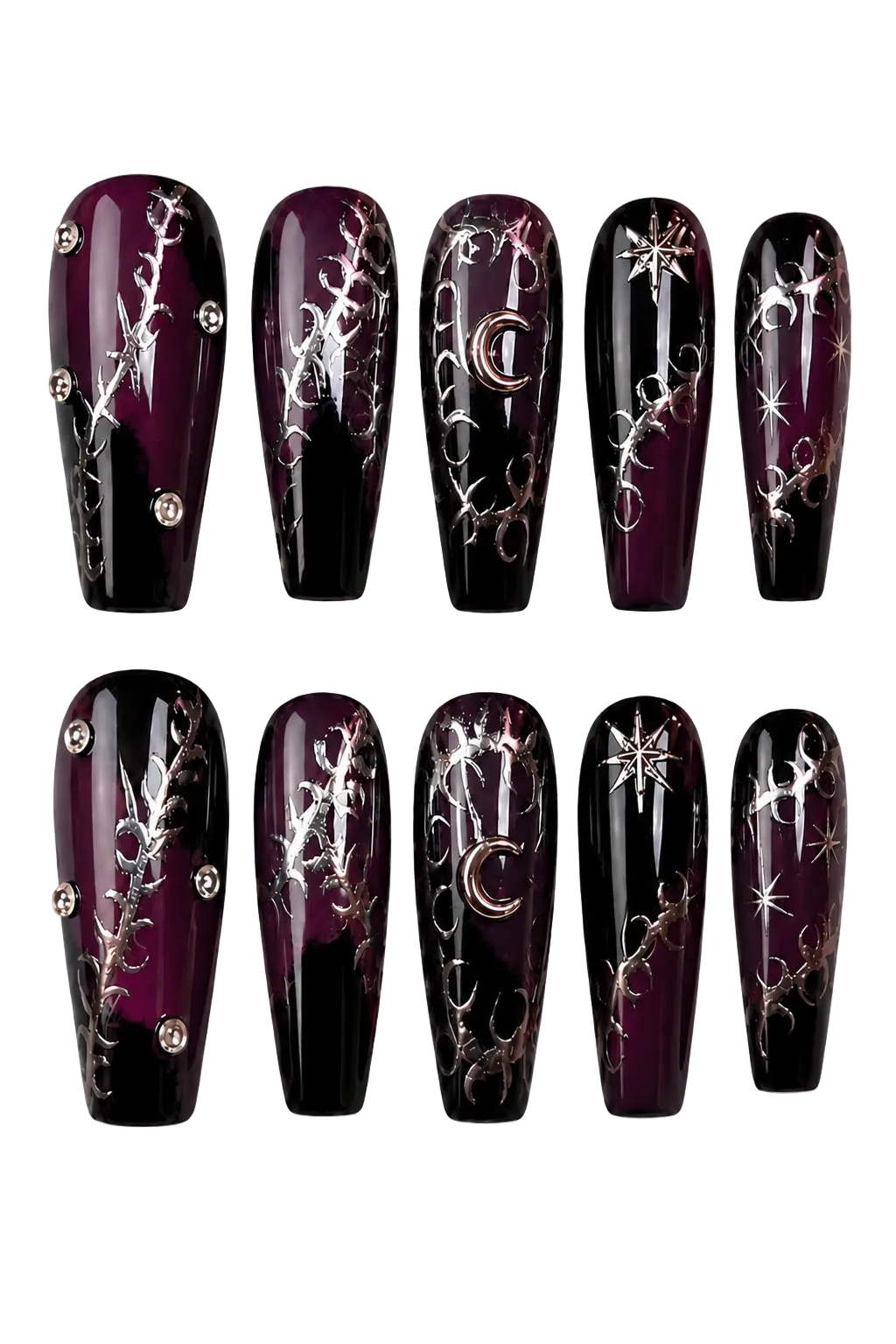 Noria Nails DARK MOON RITUAL luxury press-on nails - 1