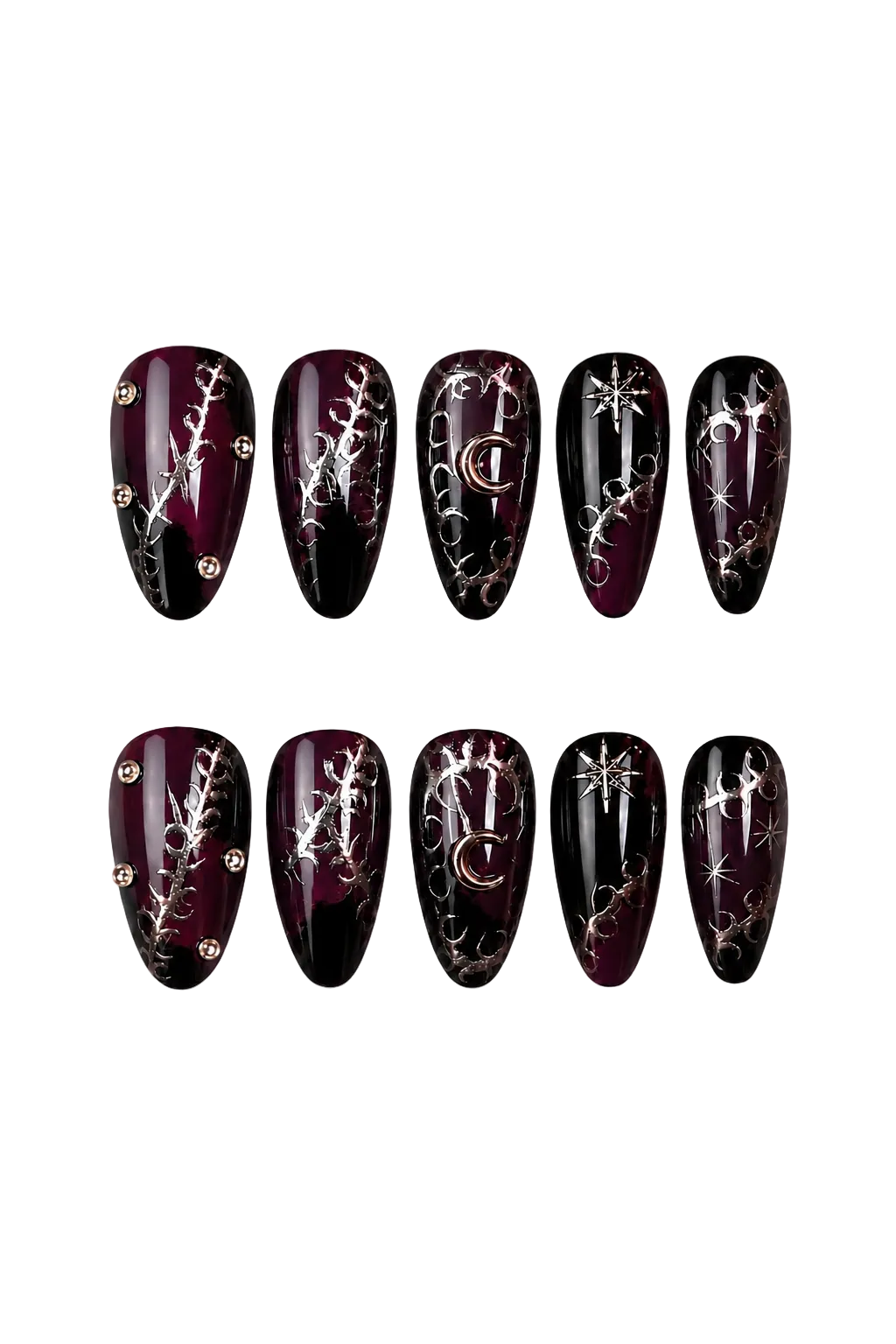 Noria Nails DARK MOON RITUAL luxury press-on nails - 5