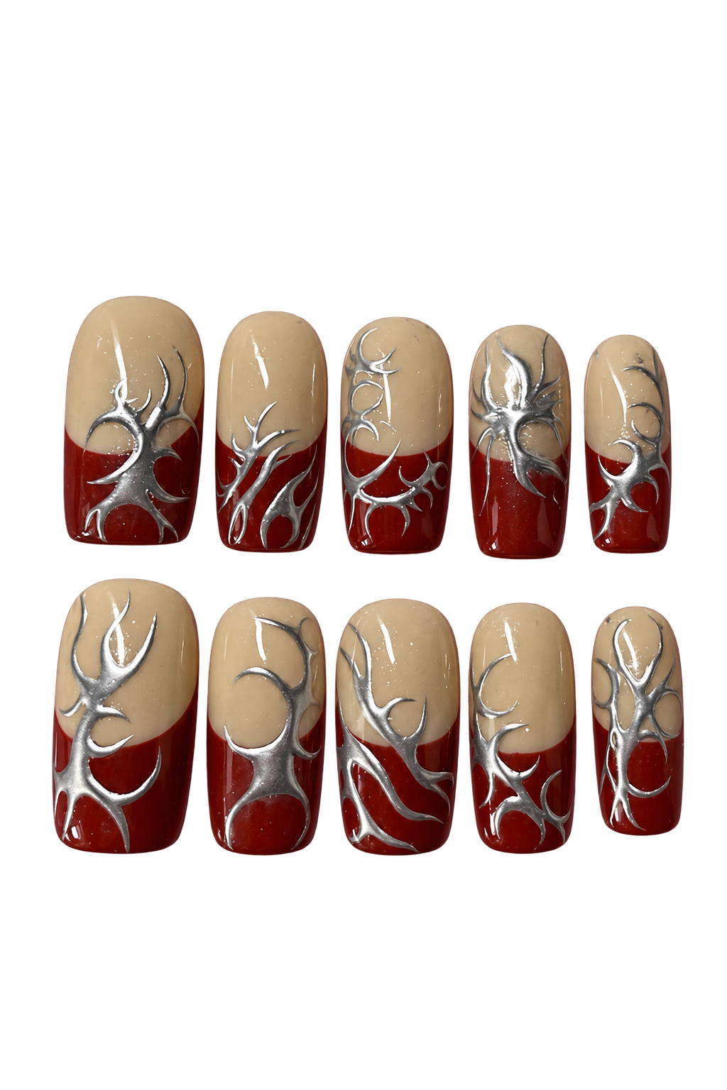 SCARLET RELIC scarlet red reusable gel press-on nails, product view 1