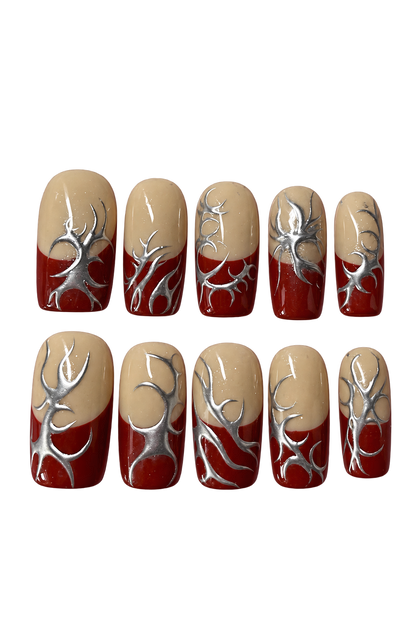 SCARLET RELIC scarlet red reusable gel press-on nails, product view 1
