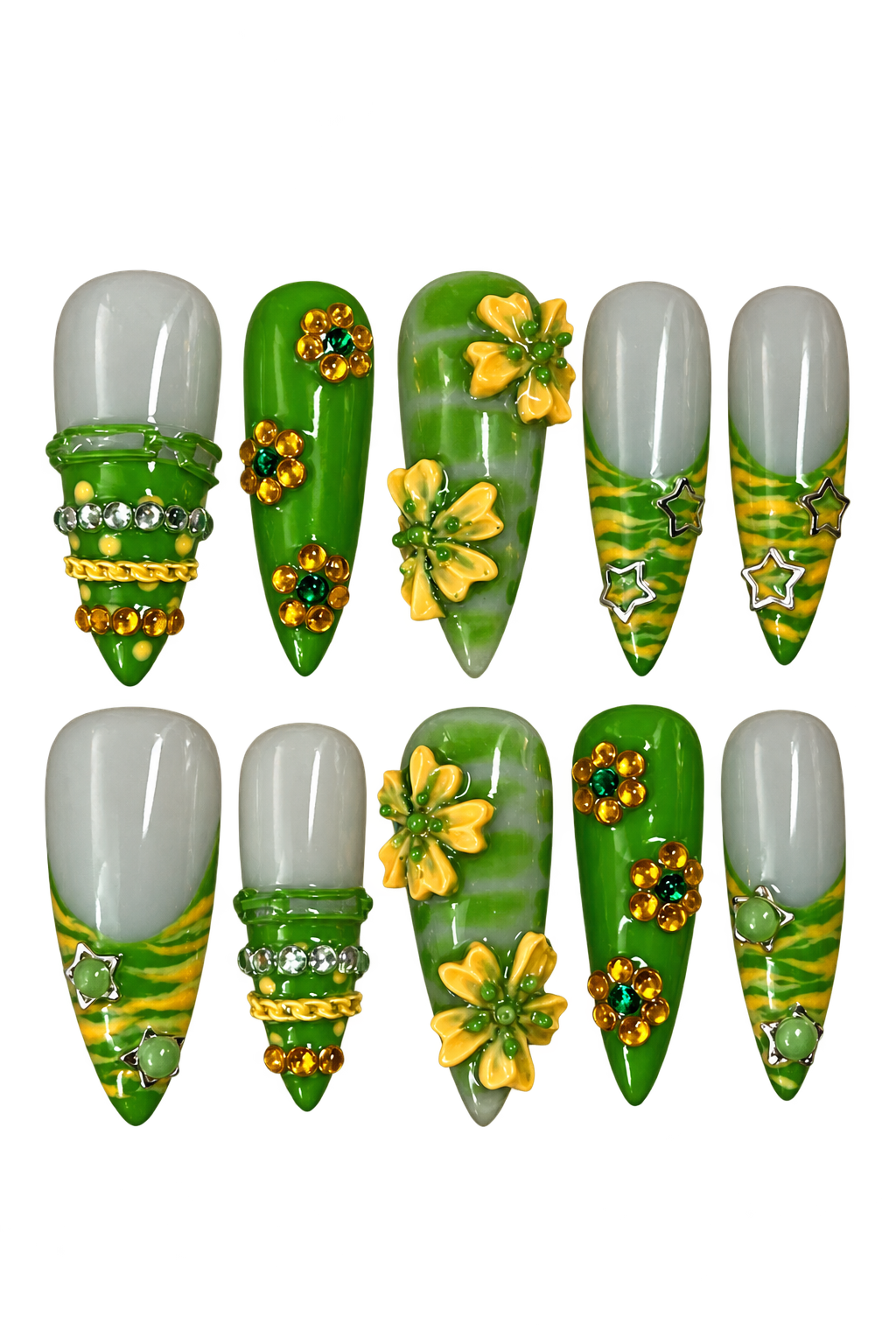 RIO BLOOM colourful floral reusable gel press-on nails, product view 1